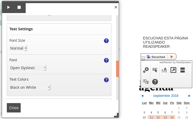 Configuración del boton "Escucha"