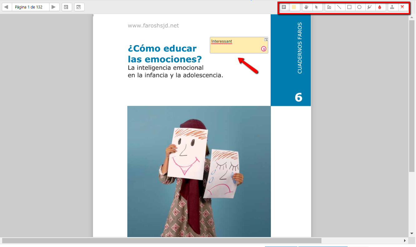 Imatge que mostra l'editor d'anotacions