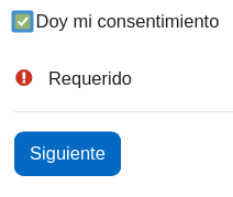Imagen que contiene texto, captura de pantalla, selección Doy mi consentimiento y botón Siguiente.